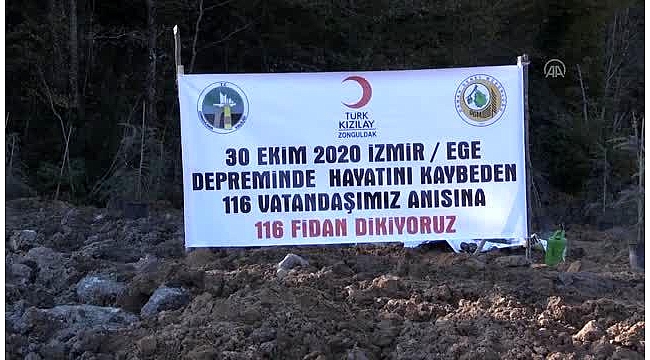 Depremde hayatını kaybedenlerin anısına 116 fidan dikildi
