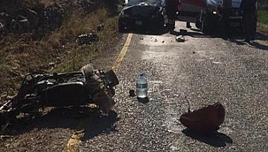 Otomobille çarpışan motosikletin sürücüsü öldü