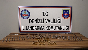 Denizli'de kalem görünümlü 50 tabanca ele geçirildi