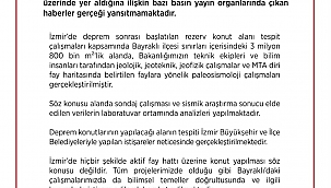 'İzmir'de aktif fay hattı üzerine konut yapılacağı' iddiasına yalanlama Açıklaması