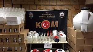 İzmir'de, sahte etil alkol imalatı yapan 7 şahsı yakalandı