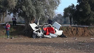 Ağaca çarpan otomobildeki 2 kişi öldü, 3 kişi yaralandı