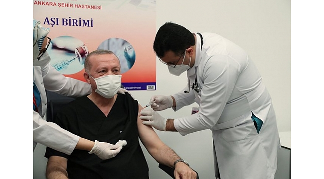 Cumhurbaşkanı Erdoğan Kovid-19 aşısı yaptırdı