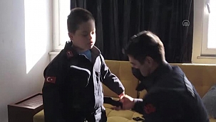 Down sendromlu Ali Miraç'ın jandarma üniforması giyme hayali gerçek oldu