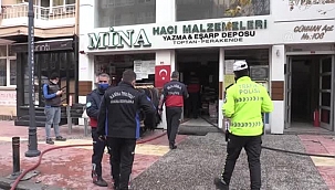 İş yerinde çıkan yangında 6 kişi dumandan etkilendi