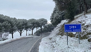 İzmir'in Tire ilçesi beyaza büründü