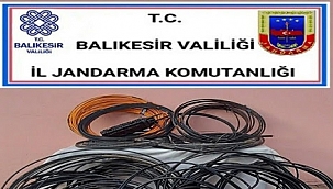 Sındırgı'da kablo hırsızlığı şüphelisi 2 kişi yakalandı