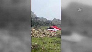 Dağlık alanda düşerek yaralanan kadın hava ambulansıyla hastaneye kaldırıldı