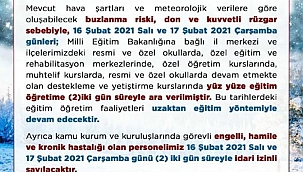 Uşak'ta olumsuz hava koşulları nedeniyle eğitime 2 gün ara verildi