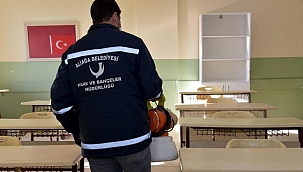 Aliağa'daki okullar dezenfekte ediliyor