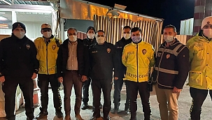 Başkan Kaplan'dan kontrol noktasındaki polislere moral ziyareti