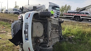Denizli'de otomobil takla attı; sürücü ağır yaralı