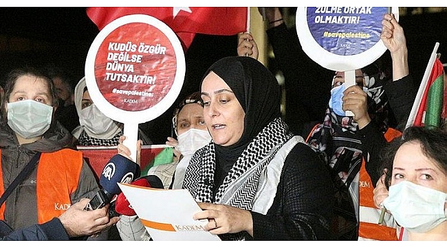 KADEM, İsrail&#039;in saldırılarını protesto etti