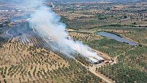İzmir'de saman deposunda yangın çıktı