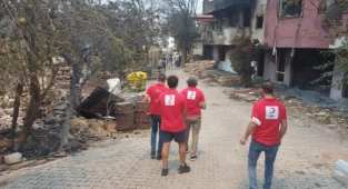 Antalya'daki yangında zarar görenlere Kızılay’dan destek