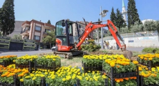 Buca bahardan yaza çiçeklerle renklendi