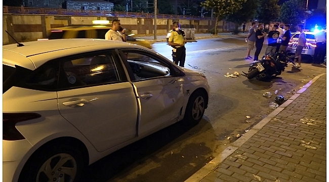 Motosikletle otomobilin çarpışması sonucu 2 kişi yaralandı