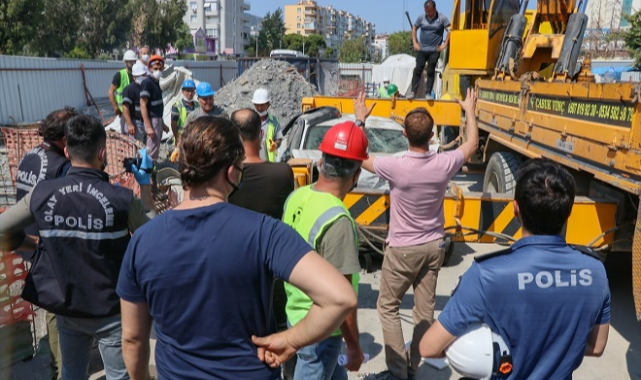 Otomobil metro inşaatına düştü 1 ölü