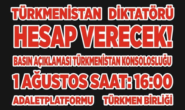 Türkmenistan Diktatörü Protestosuna Çağrı