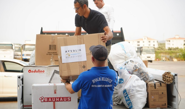 Ayvalık'dan yangın bölgesine yardım eli