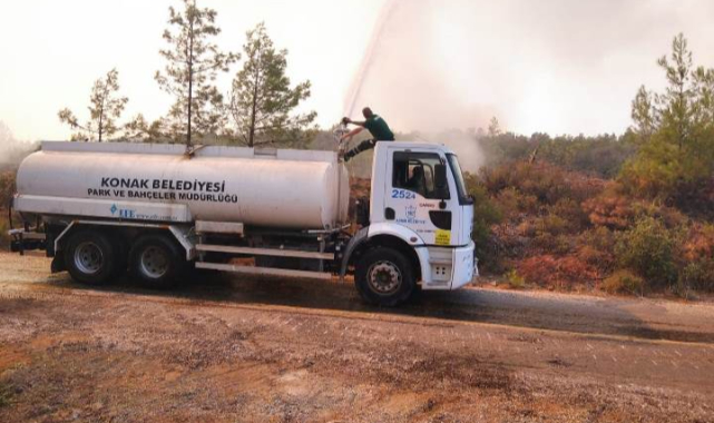 Konak’tan yangın bölgesine destek
