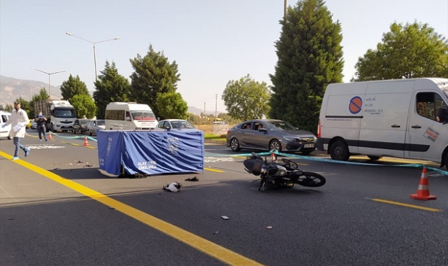 Otobüsle çarpışan motosikletin sürücüsü öldü