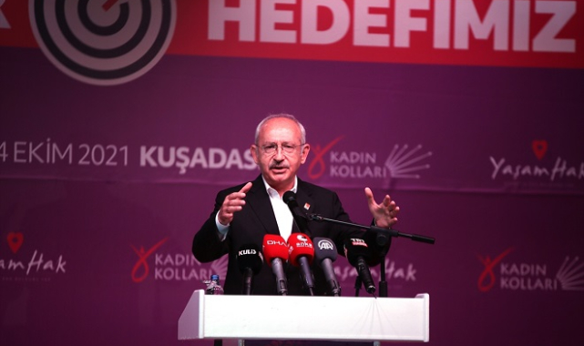 Kılıçdaroğlu, Aydın'da kadın kolları toplantısında konuştu