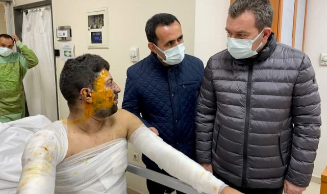 Başkan Koştu'dan maden kazasında yaralanan işçilere hastanelerde ziyaret