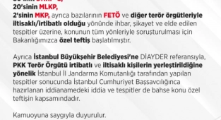 İçişleri Bakanlığı, İBB'ye 'özel teftiş' başlatıldığını bildirdi