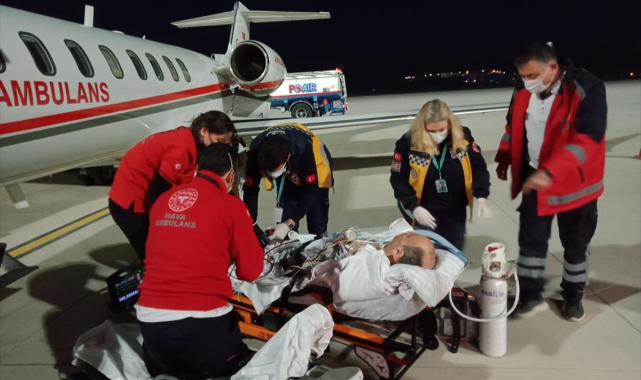 Almanya'da beyin kanaması geçirdi  ambulans uçakla Türkiye'ye getirildi