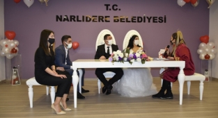 Narlıdere’de 7 Çift Dünyaevine Girdi