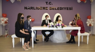 Narlıdere’de 7 Çift Dünyaevine Girdi