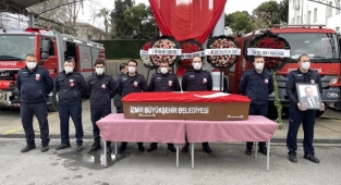 İtfaiye amiri için tören düzenlendi