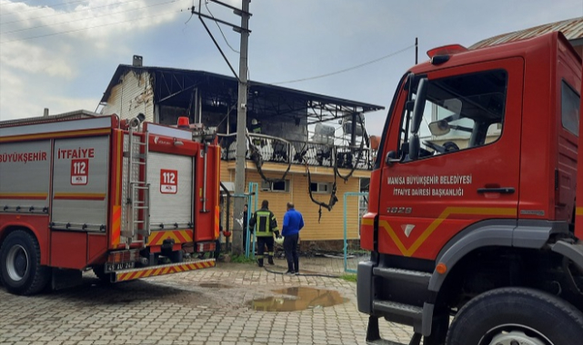 Sporcuların kaldığı tesiste yangın çıktı