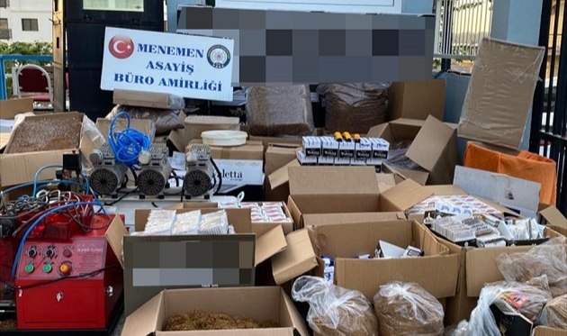 İzmir'de kaçak tütün operasyonunda 3 kişi gözaltına alındı