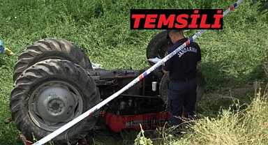 Denizli'de devrilen traktörün altında kalan sürücü öldü