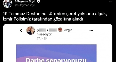 15 Temmuz'a ilişkin hakaret içerikli paylaşım yapan kişi, serbest bırakıldı