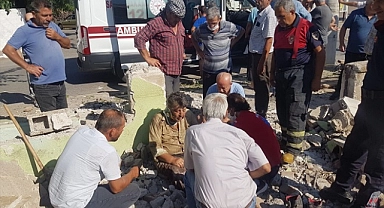 Aydın'da yıktıkları duvarın altında kalan 2 kişi yaralandı