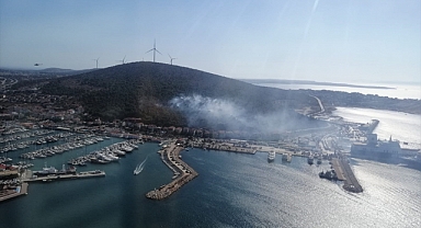 Çeşme'de makilik alandaki yangın kontrol altına alındı