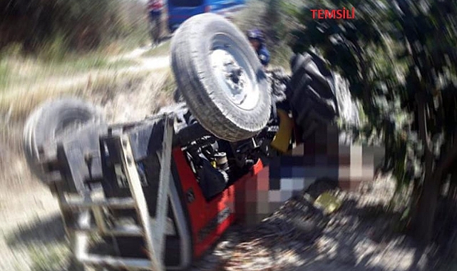 Denizli'de devrilen traktörün sürücüsü öldü