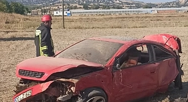 Denizli'de takla atan otomobildeki 1 kişi öldü, 2 kişi yaralandı