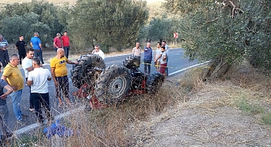 Manisa'da devrilen traktörün altında kalan sürücü öldü