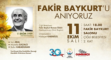 Fakir Baykurt vefatının 23. Yılında Çiğli’de Anılacak