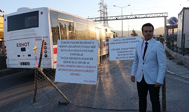 Özel araziden geçen yolun bir bölümü mülk sahipleri tarafından kapatıldı