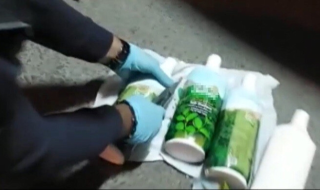 Şampuan kutularında 4 kilo 790 gram uyuşturucu ele geçirildi