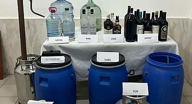 Aydın'da kaçak içki üreten şüpheli yakalandı