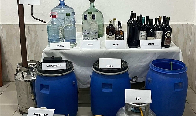 Aydın'da kaçak içki üreten şüpheli yakalandı