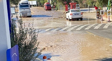 Bodrum'da içme suyu isale hattı patladı