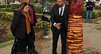 Eğitim Şehitleri Parkı’ndaki palmiyeler için örnek duyarlılık