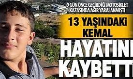 Denizli'de motosiklet kazasında yaralanan çocuk yaşam mücadelesini kaybetti